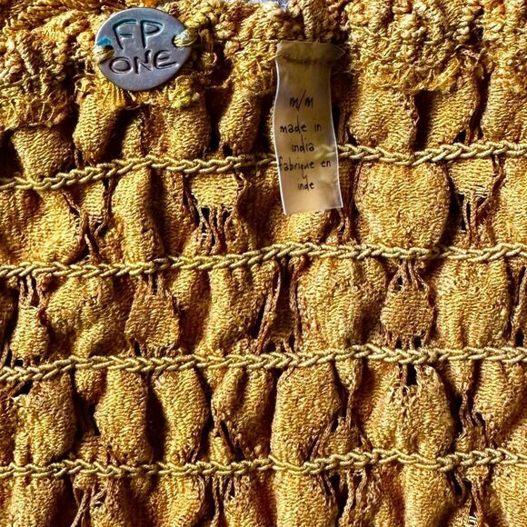 Free People Adella Women’s Cut Yellow Long Line Lace Bralette Size M - Picture 6 of 8